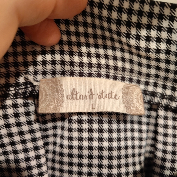 Altr'd State NWT Black & White Houndstooth Check Pleated Mini Skirt Sz L Preppy - Picture 3 of 6